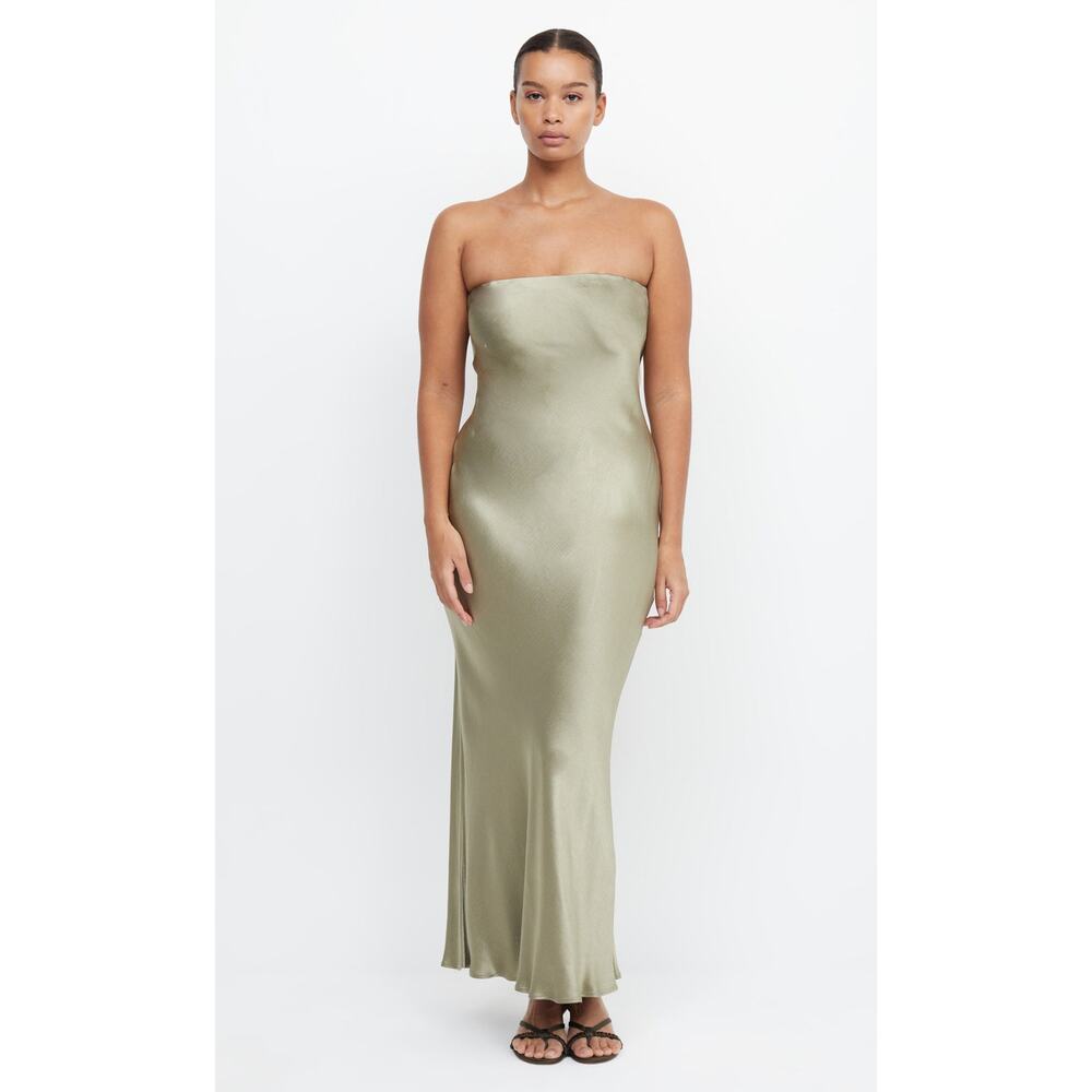 Bec + Bridge Women's Moon Dance Strapless Maxi Dress Sage Green Size 4